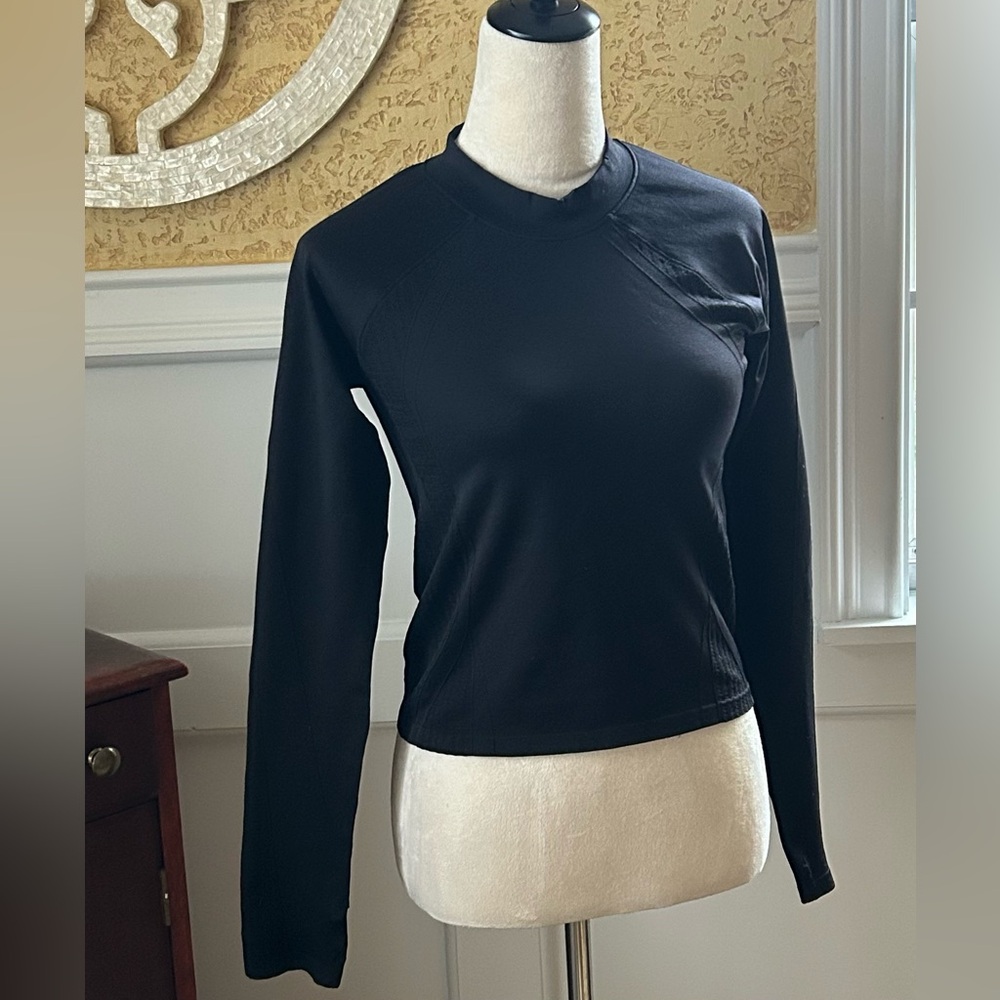 Fabletics - Size M - Black Seamless Mock Neck Long Sleeve